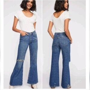 Free People We The Free Heritage Flare Distressed Jeans Size 25